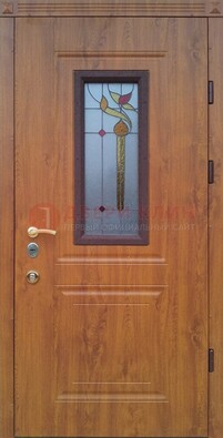 Железная дверь с МДФ и витражом ВЖ-24 в Костроме